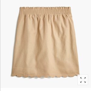 Scalloped Linen Cotton Skirt